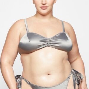 SKIMS Chrome Woven Shine Top